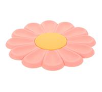 QUMIIRITY Alfombrilla de Silicona Anticalor Forma de Flor de Margarita, Aislante Térmico, Resistente al Calor, Tapete para Platos y Protección de Mesa, Color Rosa Melocotón, Uso en Cocina
