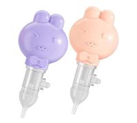 QUMIIRITY Aspirador Para Ñiño Manual De Silicona, Limpiador Para Recién Nacido, Tamaño Pequeño, Colores Rosa y Púrpura, Portátil Para Uso Infantil, Kit De 2 Piezas