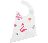 QUMIIRITY Babero para Adultos de Poliéster Ajustable y Plegable, Protector de Ropa para Personas Mayores, Ligero y Resistente Hora de Comer, Delantal para Saliva Color Blanco Diseño