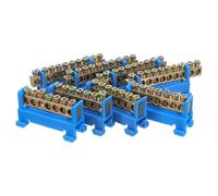 QUMIIRITY Barra Colectora de Cobre para Puesta a Tierra 7 y 10 Posiciones, Bloque de Terminales Conector de Tornillo M4, Paquete de 8 Unidades para Cableado Eléctrico en Caja de