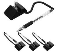 QUMIIRITY Bolígrafo de Escritorio Punta de Bola 0.5 Mm, Color Negro, 4 Piezas, Bolígrafo para Firma Comercial y Señalización en Oficina, Banco y Hotel, Tinta Suave para Escritura