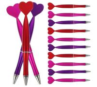 QUMIIRITY Bolígrafos Giratorios Forma de Corazón para Estudiantes Bolígrafo Ergonómico Negro Pack 48 Unidades Rojo P Rosa Morado para Uso Escolar y Oficina