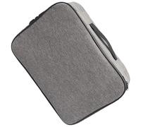 QUMIIRITY Bolsa Organizadora para Documentos Gris de Tela Oxford, Gran Capacidad Cerradura de Combinación, Diseño de 3 Capas, Asa Resistente para Oficina, Casa y Viajes, Almacenamiento