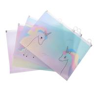 QUMIIRITY Bolsa para Documentos A4 Cremallera Estampada, Juego de 4 Bolsas Impermeables de Plástico Pp, Multiusos para Oficina, Estudiantes y Viaje, Almacenamiento Portátil Estilo Aleatorio