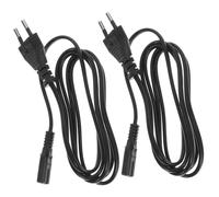 QUMIIRITY Cables De Alimentación De 1,5 m Enchufe De Dos Clavijas para Cámara Cable Eléctrico De Repuesto Clásico para Uso Doméstico y Equipos Electrónicos Color Negro Pack De 2 Unidades