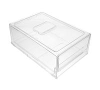 QUMIIRITY Caja Organizadora para Refrigerador Tipo Cajón Grande, Plástico Transparente Cristal, Almacenamiento para Congelador y Frutas, Contenedor para Cocina y Congelación, Estuche