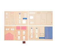 QUMIIRITY Casa de Madera Natural para Hámster Grande de 3 Niveles, Castillo Abierto Tipo Villa Escaleras para Mascotas Pequeñas, Decoración Resistente y Espacio para Juego y Descanso