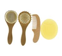 QUMIIRITY Cepillos De Lana Peine Para Recién Nacido Para Cuidado De Cabello De Niño Baño