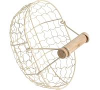 QUMIIRITY Cesta de Almacenamiento Creativa de Hierro Estilo Retro, Color Beige, Tamaño Mediano, Multiusos para Frutas, Pan y Organización en Cocina y Hogar