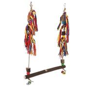 QUMIIRITY Columpio Colgante para Loros y Pollos de Madera, Juguete para Jaula de Mascotas, Accesorio para Aves Medianas y Grandes, Adecuado para Entretenimiento y Ejercicio en Granjas