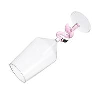 QUMIIRITY Copa de Vino de Cristal Rosa 500 Ml Forma de Flamenco, Vaso Decorativo para Fiestas y Hogar, Contenedor Original para Vino Tinto y Cócteles