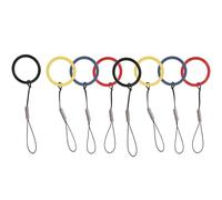 QUMIIRITY Cordón para Teléfono Móvil 8 Piezas, Anillo de Dedo Metálico Multiusos, Llavero Antipérdida, Cuerda Colgante en Negro, Azul, Amarillo y Rojo, Accesorios Prácticos para Uso Diario