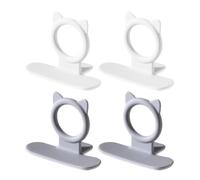 QUMIIRITY Elevadores de Tapa de Inodoro Creativos 4 Piezas, Manija sin Contacto en Silicona, Accesorios Baño Gris y Blanco, Prácticos para Uso en Hogares, Oficinas y Baños Públicos