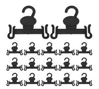 QUMIIRITY Gancho Colgante para Zapatos y Pantuflas, Organizador de Zapatos de Pared Negro, 20 Unidades, Plástico Resistente, Ahorra Espacio para Armario y Secado en Hogar