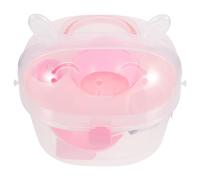 QUMIIRITY Jaula Portátil para Hámster Transparente Rosa de Plástico, Transportín Pequeño para Animales Domésticos, Caja de Transporte Ligera y Espaciosa para Viajes y Excursiones