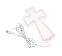 QUMIIRITY Letrero de Neón en Forma de Cruz LED Cálida 25x15 Cm, Luz Decorativa Resistente al Agua para Pared, Iluminación Nocturna Espiritual para Dormitorio, Sala de Oración y