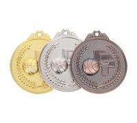 QUMIIRITY Medallas de Premio de Metal para Baloncesto 3 Piezas Oro Plata Bronce, Set de Medallas Deportivas para Competición y Eventos Infantiles, Accesorio para Reconocimiento Deportivo