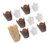 QUMIIRITY Moldes para Cupcakes de Papel Tulipán 200 Piezas, Capacillos para Magdalenas Antiadherentes, Colores Natural, Blanco y Café, Envoltorios para Hornear Ideales para Fiestas