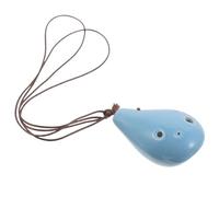 QUMIIRITY Ocarina de Cerámica Azul Claro 6 Agujeros Alto para Principiantes Instrumento Musical de Viento Adultos Flauta Ocarina Educativa para Práctica y Aprendizaje