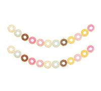 QUMIIRITY Pancarta de Papel para Fiesta Temática de Donas, 2 Banderines de 3 Metros, Decoraciones Colgantes para Cumpleaños y Eventos, Adornos para Fiestas Infantiles y Temáticas