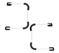 QUMIIRITY Patas de Mesa Plegables para Escritorio 2 Piezas, Patas de Hierro Resistentes Antideslizantes Tamaño Grande Color Claro y Negro, Soporte para Mesa de Dormitorio y Oficina en Casa