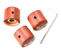 QUMIIRITY Perillas de Guitarra Eléctrica Madera de Palo Rosa y Arce Anillo de Cobre, Juego de 3 Unidades, Tapas de Control de Tono y Volumen para Pedal y Amplificador, Accesorios