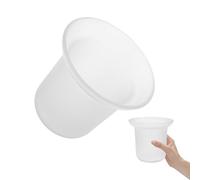 QUMIIRITY Portaescobillas de Baño Mate Base de Vidrio Taza para Cepillo de Limpieza de Inodoro Tamaño Compacto Porta Cepillo para Baño Orificios de Ventilación Accesorio Práctico