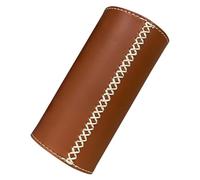 QUMIIRITY Protector para Bidón de Gas Largo de Cuero Marrón Cosido a Mano, Funda para Almacenamiento de Cilindro, Accesorio Portátil para Camping y Actividades al Aire Libre