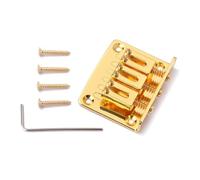 QUMIIRITY Puente De Guitarra De 3 Cuerdas Estilo Vintage, Puente Metálico Dorado Con 4 Tornillos, Altura Ajustable Eléctrico, Sonido Dulce Para Jazz y Escalas