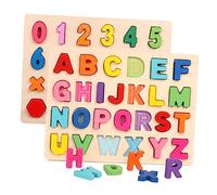 QUMIIRITY Puzzle Educativo de Madera para Didácticos de Números y Alfabeto Mayúsculas Juguetes Cognitivos para Desarrollo Lógico y Matemático Colorido para Preescolares