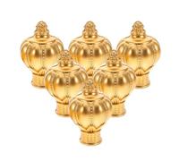 QUMIIRITY Remates Decorativos para Barras de Cortina, 6 Piezas Tapa Final en Forma de Emblema Color Dorado, Accesorios para Cortinas de Ventana, Tapas de Extremos para Decoración