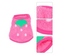 QUMIIRITY Ropa para Perros Pequeños Invierno Chaleco de Vellón Capucha Estampado de Fresa Rosa Fucsia 2S Cálido y Cómodo para Mascotas Pequeñas