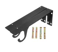 QUMIIRITY Soporte Metálico Triangular Resistente con Gancho para Estante de Pared 12 Pulgadas Negro Par de Soportes para Armario y Dormitorio Maximiza Espacio y Carga Pesada