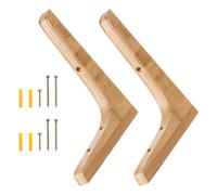QUMIIRITY Soporte para Estante de Pared de Madera Maciza en Escuadra Triangular, 20 CM, para Estanterías y Jardineras en Espacios de Trabajo y Casa, 2 Piezas