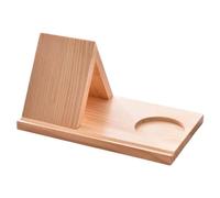 QUMIIRITY Soporte para Libros de Madera Natural Portátil, Atril Triangular Multifuncional Soporte para Teléfono y Posavasos, Estantería de Sobremesa para Oficina, Hogar y Viaje