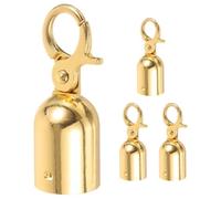 QUMIIRITY Tope Final de Cuerda con Gancho de Titanio Medio, Tapas de Extremo para Cuerda Elástica de Barrera, Accesorios para Pasamanos y Control de Multitudes, Pack de 4 Unidades Rojas