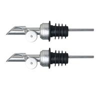 QUMIIRITY Vertedores de Licor y Aceite de Oliva de Acero Inoxidable 2 Piezas con Tapa Automática Antigoteo para Botellas, Dispensadores Portátiles Ideales para Uso Diario en Bar y Cocina