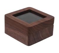 QUMIIRITY Vitrina para Monedas de Desafío Individual 6,8 Cm con Ventana Visible, Caja de Exhibición de Madera Negra, Protección con Almohadilla de Esponja, Adecuado para Coleccionistas