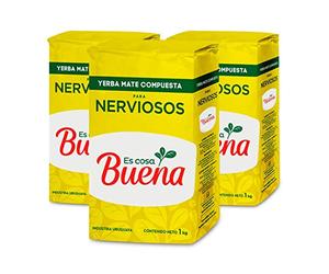 Qumir - Pack de Yerba Mate Es Cosa Buena Nerviosos 1Kg - 3 Unidades - Total 3 Kg de Yerba Mate - La Yerba de Siempre con nuevo nombre