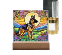 Qumiuu Atrapasueños para perros, Atrapasueños con recuerdos de perros | Atrapasueños acrílicos para decoración de escritorio para cachorros - Adorno hecho a mano para atrapasol de perro, adorno para
