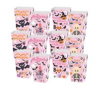 Qumiuu Caja De Palomitas De Halloween Para Truco O Trato,12 Piezas De Favor De Fiesta Para Cajas De Galletas - Contenedor para Aperitivos, Caramelos y Galletas para Noche de Cine y Fiesta de Halloween