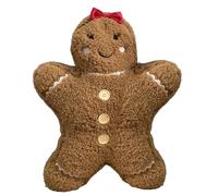 Qumiuu Cojín de pan de jengibre, lindo y adorable cojín de peluche para hombre de galleta, decoración de hombre de jengibre, felpa de pan de jengibre, decoración creativa para cama, sofá, Navidad