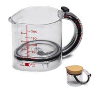 Qumiuu Juego de Tazas Medidoras de Secos,4 En 1 Tazas De Medir Para Ingredientes Secos Con Base Selladora Estilo Raspador - Herramienta de Medición Ajustable y Transparente para Alimentos Azúcar Miel
