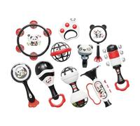 Qumiuu Juguete Sonajero para Bebés - Sonajeros Panda de Agitar Manual - Chupete Sensorial, Instrumentos Musicales para Desarrollo en la Infancia y Aprendizaje Preescolar