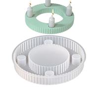 Qumiuu Molde Para Portavelas De Resina,Molde De 4 Huecos Para Cemento U Hormigón, Para Manualidades - Creaciones Para Cena Y Exteriores