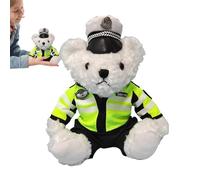 Qumiuu Oso de policía relleno | Políticas de peluche,Oso de peluche suave con policía extraíble, juguete de peluche para niños, niñas y