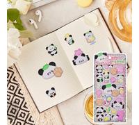 Qumiuu Pegatinas 3D para de Teléfono - Pegatinas Estéticas De Panda,Calcomanías de Animales para Scrapbooking | Para Diario Móvil Cuaderno Portátil Manualidades Favores Premios Aula