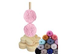 Qumiuu Soporte de hilo para tejer, soporte giratorio para pañales de madera | Soporte de hilo portátil, para mujeres, adultos, principiantes, ganchillo, accesorios, bordado, artesanía