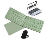 Qumiuu Teclado plegable portátil - Teclado plegable de viaje | teclado plegable para la mayoría de tabletas, portátiles y smartphones, fácil cambio entre ha 3 dispositivos