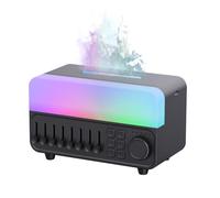 Qumox A14 Humidificador con Ruido Blanco, Luz Efecto Llama, Altavoz Bluetooth y Depósito 150ml - Niebla Ultrasónica, Luz RGB Respirante, Temporizador 5h, para Dormitorio y Oficina